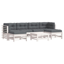 -Delige Loungeset Met Kussens Massief Hout Wit Wit grenenhout