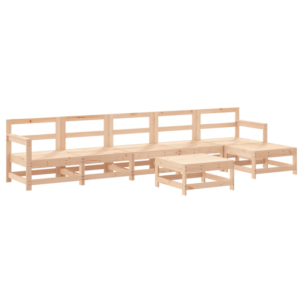 -Delige Loungeset Met Kussens Massief Teak Natuurlijk grenenhout