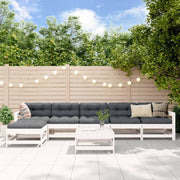 Loungeset 7-delig massief grenenhout wit