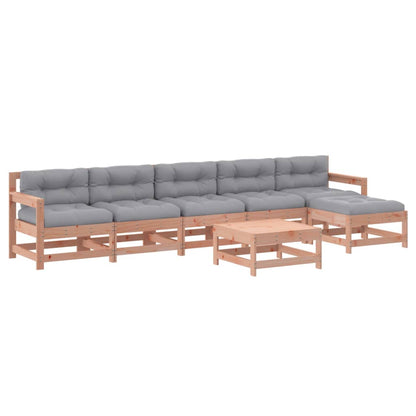 -Delige Loungeset Met Kussens Massief Douglashout Natuurlijk douglashout