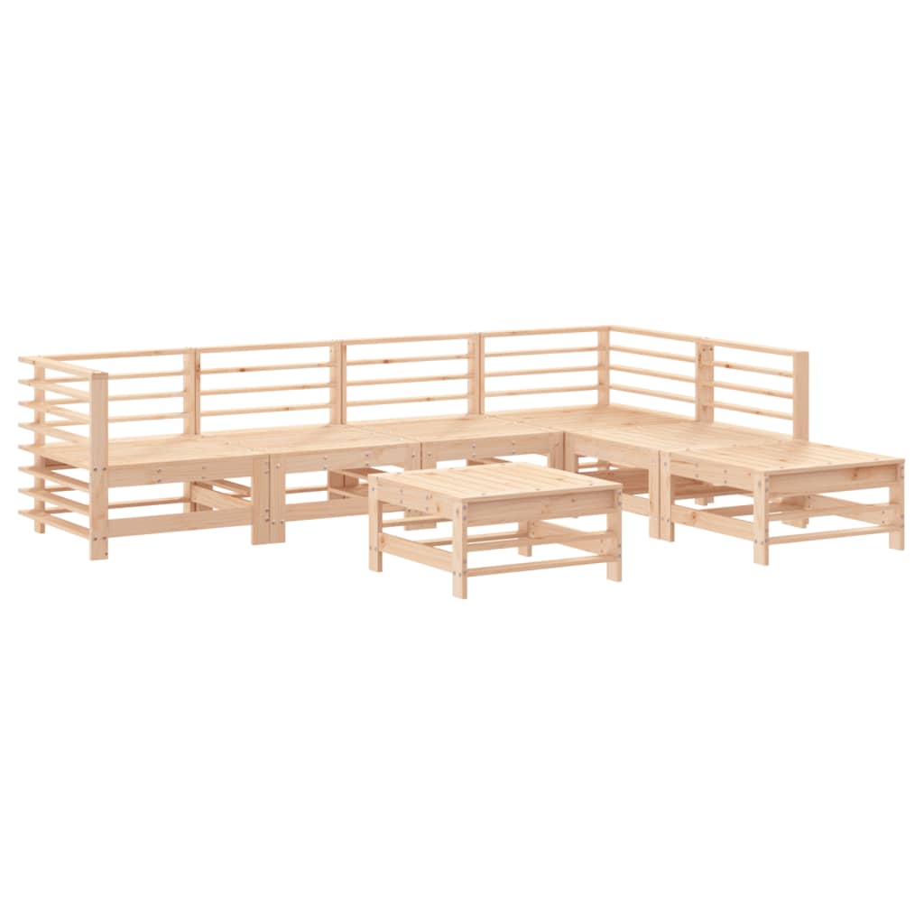 7-delige Loungeset met kussens massief teak