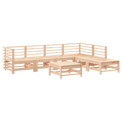 7-delige Loungeset met kussens massief teak