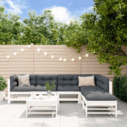 Loungeset 7-delig massief grenenhout wit