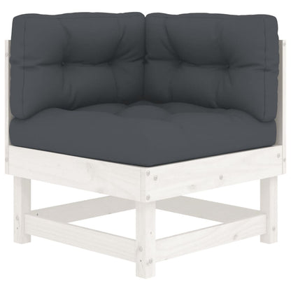 -Delige Loungeset Met Kussens Massief Hout Wit Wit grenenhout