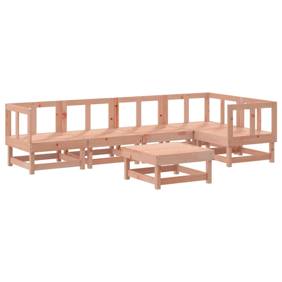 -Delige Loungeset Met Kussens Massief Douglashout Natuurlijk douglashout