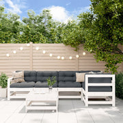 Loungeset 6-delig massief hout wit