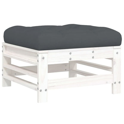 -Delige Loungeset Met Kussens Massief Hout Wit Wit grenenhout