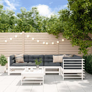 Loungeset 6-delig massief grenenhout wit