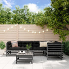 Loungeset 6-delig massief hout grijs