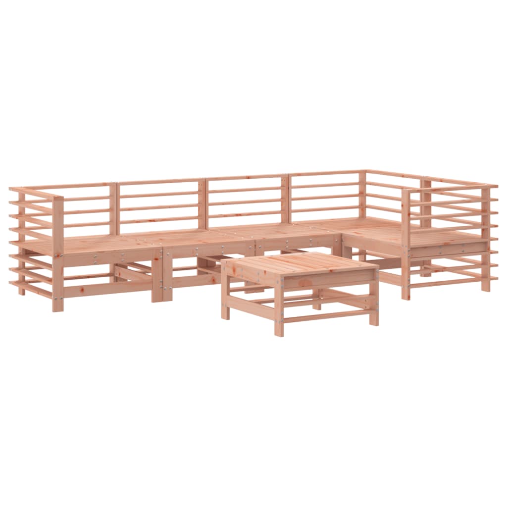 -Delige Loungeset Met Kussens Massief Douglashout Natuurlijk douglashout