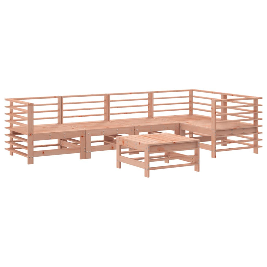 -Delige Loungeset Met Kussens Massief Douglashout Natuurlijk douglashout