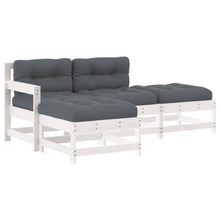 -Delige Loungeset Met Kussens Massief Hout Wit Wit grenenhout