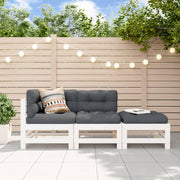 Loungeset 3-delig massief grenenhout wit