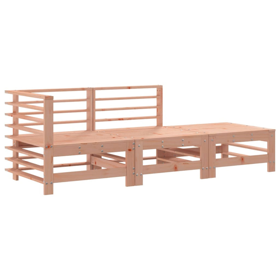 -Delige Loungeset Met Kussens Massief Douglashout Natuurlijk douglashout