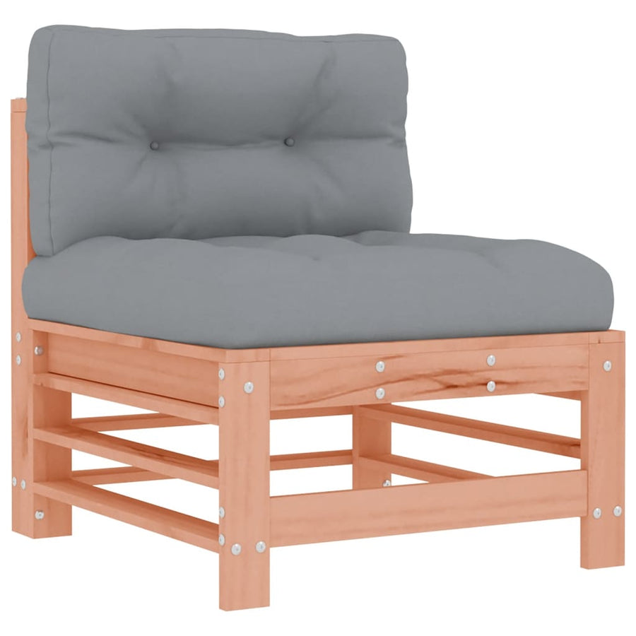 -Delige Loungeset Met Kussens Massief Douglashout Natuurlijk douglashout