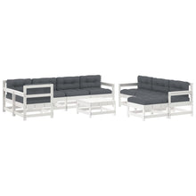-Delige Loungeset Met Kussens Massief Hout Wit Wit grenenhout