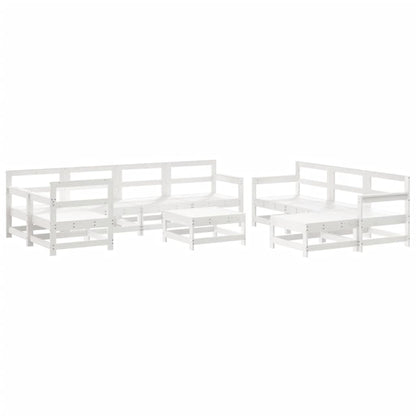 -Delige Loungeset Met Kussens Massief Hout Wit Wit grenenhout