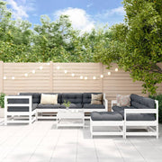 Loungeset 10-delig massief grenenhout wit