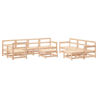 -Delige Loungeset Met Kussens Massief Hout Natuurlijk grenenhout