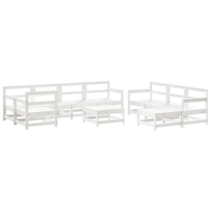 Loungeset Met Kussens Massief Hout Wit Wit grenenhout