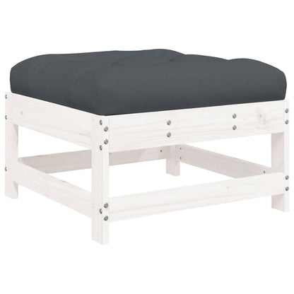 Loungeset Met Kussens Massief Hout Wit Wit grenenhout
