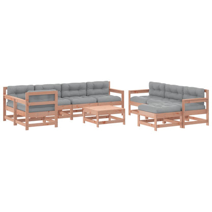 -Delige Loungeset Met Kussens Massief Douglashout Natuurlijk douglashout