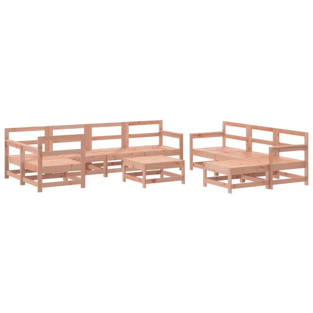 -Delige Loungeset Met Kussens Massief Douglashout Natuurlijk douglashout