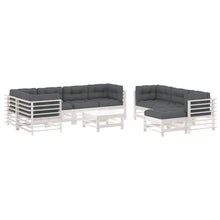 -Delige Loungeset Met Kussens Massief Hout Wit Wit grenenhout