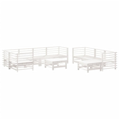 -Delige Loungeset Met Kussens Massief Hout Wit Wit grenenhout