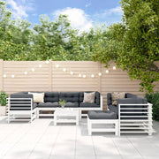 Loungeset 10-delig massief grenenhout wit