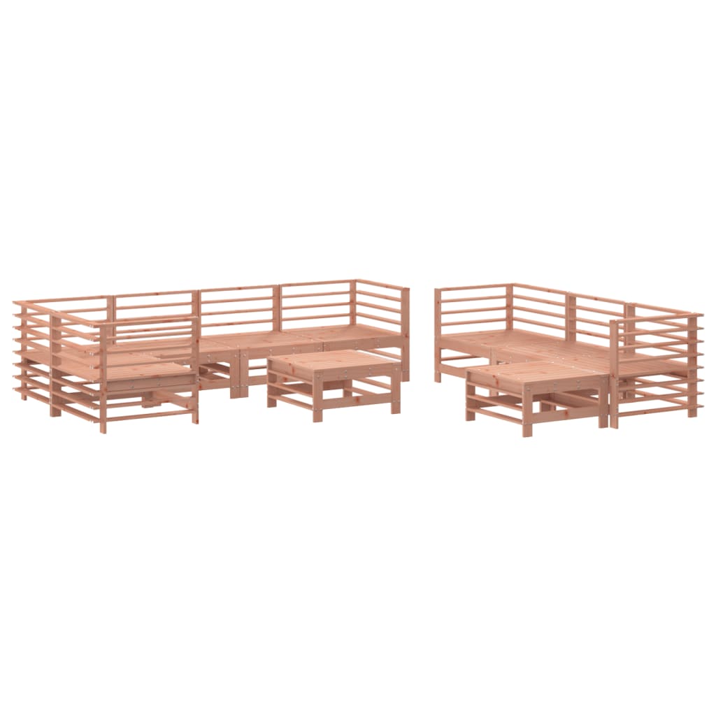 -Delige Loungeset Met Kussens Massief Douglashout Natuurlijk douglashout