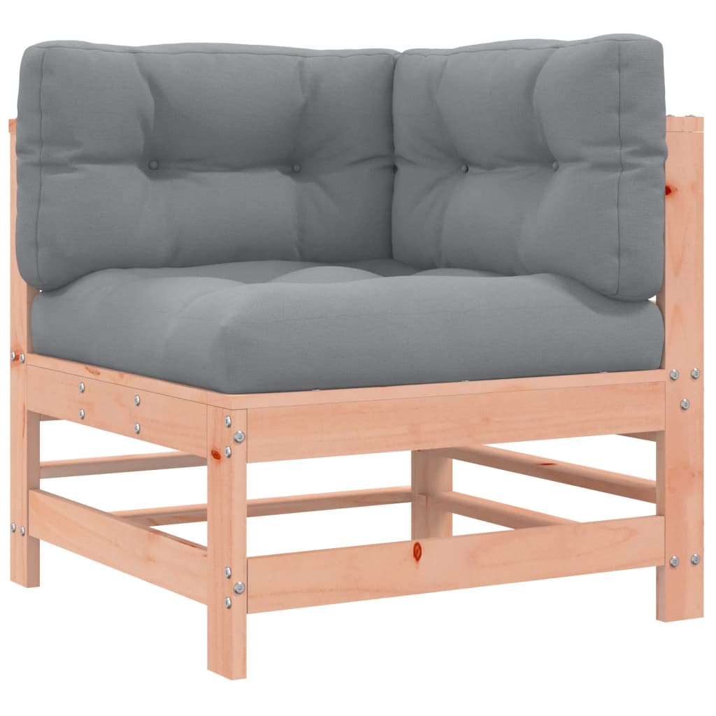 -Delige Loungeset Met Kussens Massief Douglashout Natuurlijk douglashout