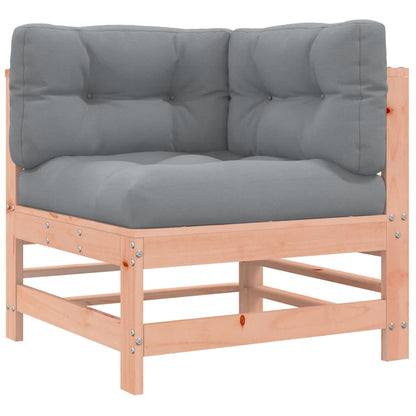 -Delige Loungeset Met Kussens Massief Douglashout Natuurlijk douglashout