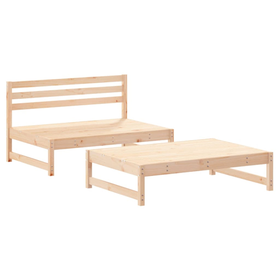 Loungeset Met Kussens Massief Grenen Natuurlijk grenenhout