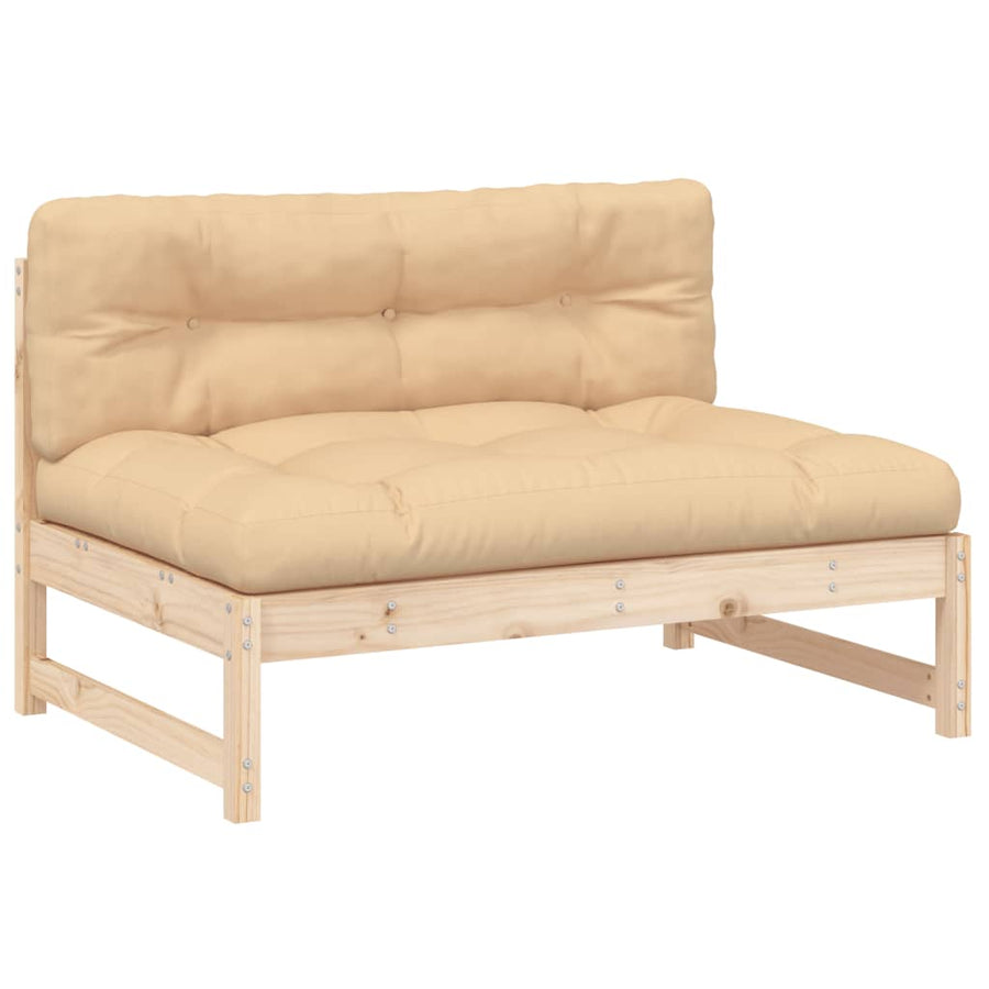 Loungeset Met Kussens Massief Grenen Natuurlijk grenenhout