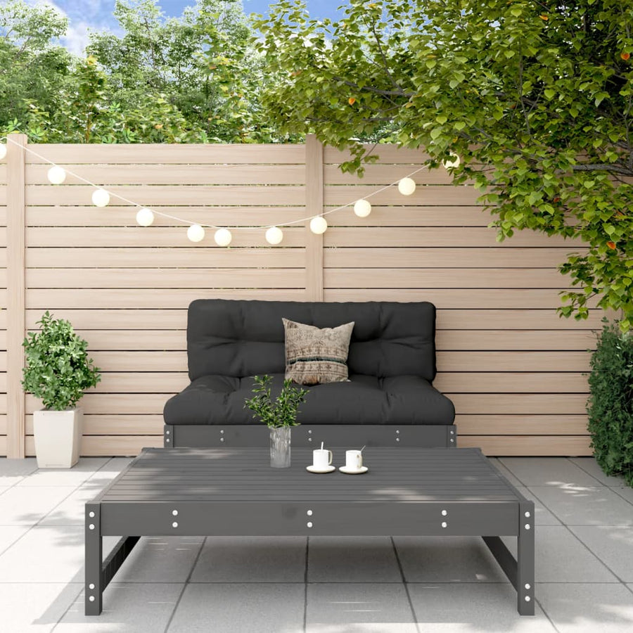 -Delige Loungeset Met Kussens Massief Hout Grijs Grijs grenenhout