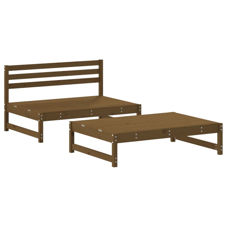 -Delige Loungeset Met Kussens Massief Hout Honingbruin Honingbruin grenenhout
