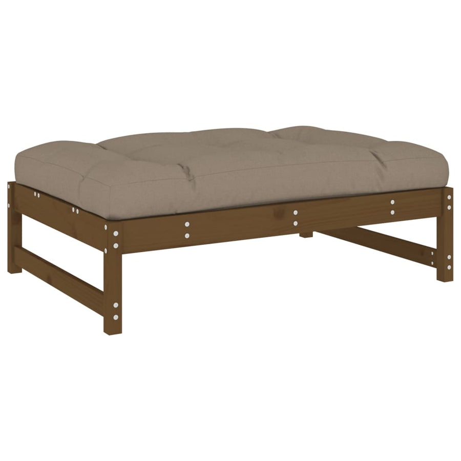 -Delige Loungeset Met Kussens Massief Hout Honingbruin Honingbruin grenenhout