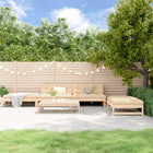 -Delige Loungeset Met Kussens Massief Hout Natuurlijk grenenhout