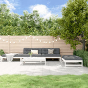 Loungeset 5-delig massief hout wit