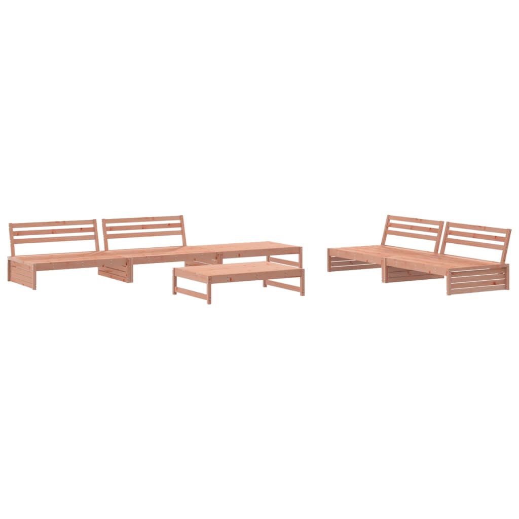 -Delige Loungeset Met Kussens Massief Douglashout Natuurlijk douglashout