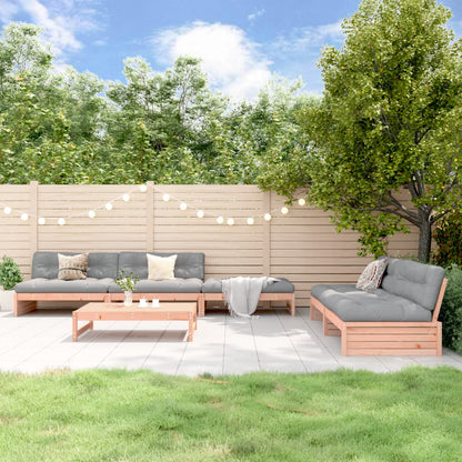 -Delige Loungeset Met Kussens Massief Douglashout Natuurlijk douglashout