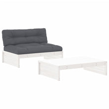 -Delige Loungeset Met Kussens Massief Hout Wit Wit grenenhout