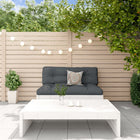 2-piece Lounge Set with Cushions, Solid Wood, White