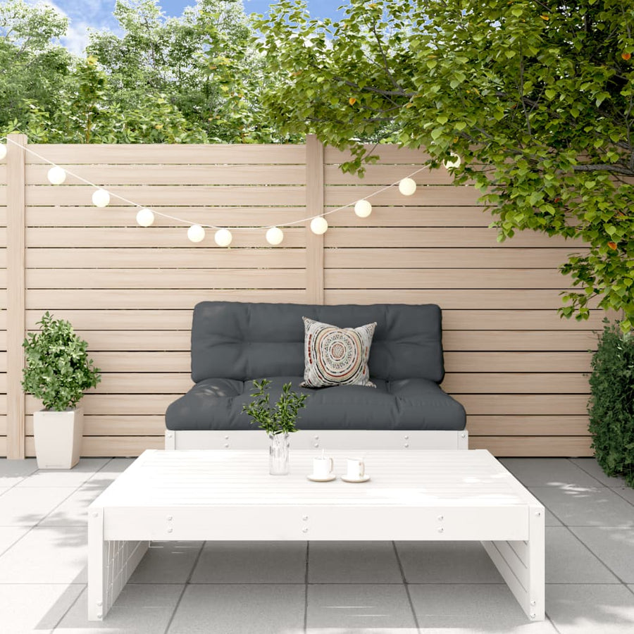 -Delige Loungeset Met Kussens Massief Hout Wit Wit grenenhout