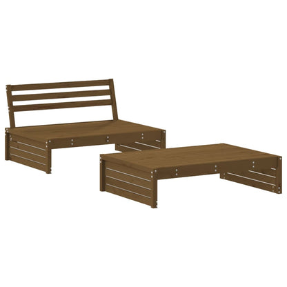 -Delige Loungeset Met Kussens Massief Hout Honingbruin Honingbruin grenenhout
