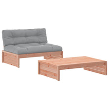 -Delige Loungeset Met Kussens Massief Douglashout Natuurlijk douglashout