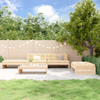 -Delige Loungeset Met Kussens Massief Hout Natuurlijk grenenhout