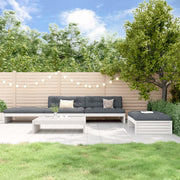 Loungeset 5-delig massief grenenhout wit