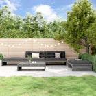 -Delige Loungeset Met Kussens Massief Hout Grijs Grijs grenenhout